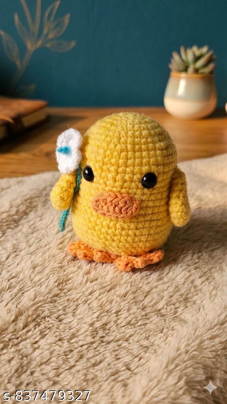 Handmade Crochet Duck Soft Toy | Amigurumi Duck Doll for Kids & Home Decor