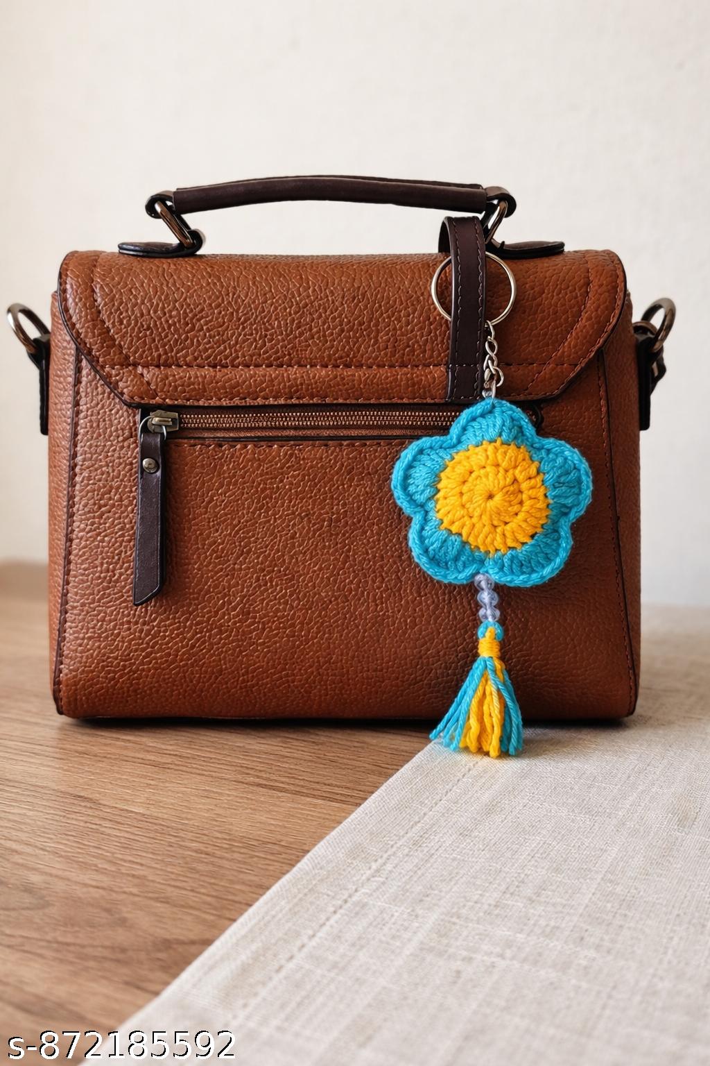 Flower Bag Charm | Blue and Yellow color Keychain Tassel for Handbags