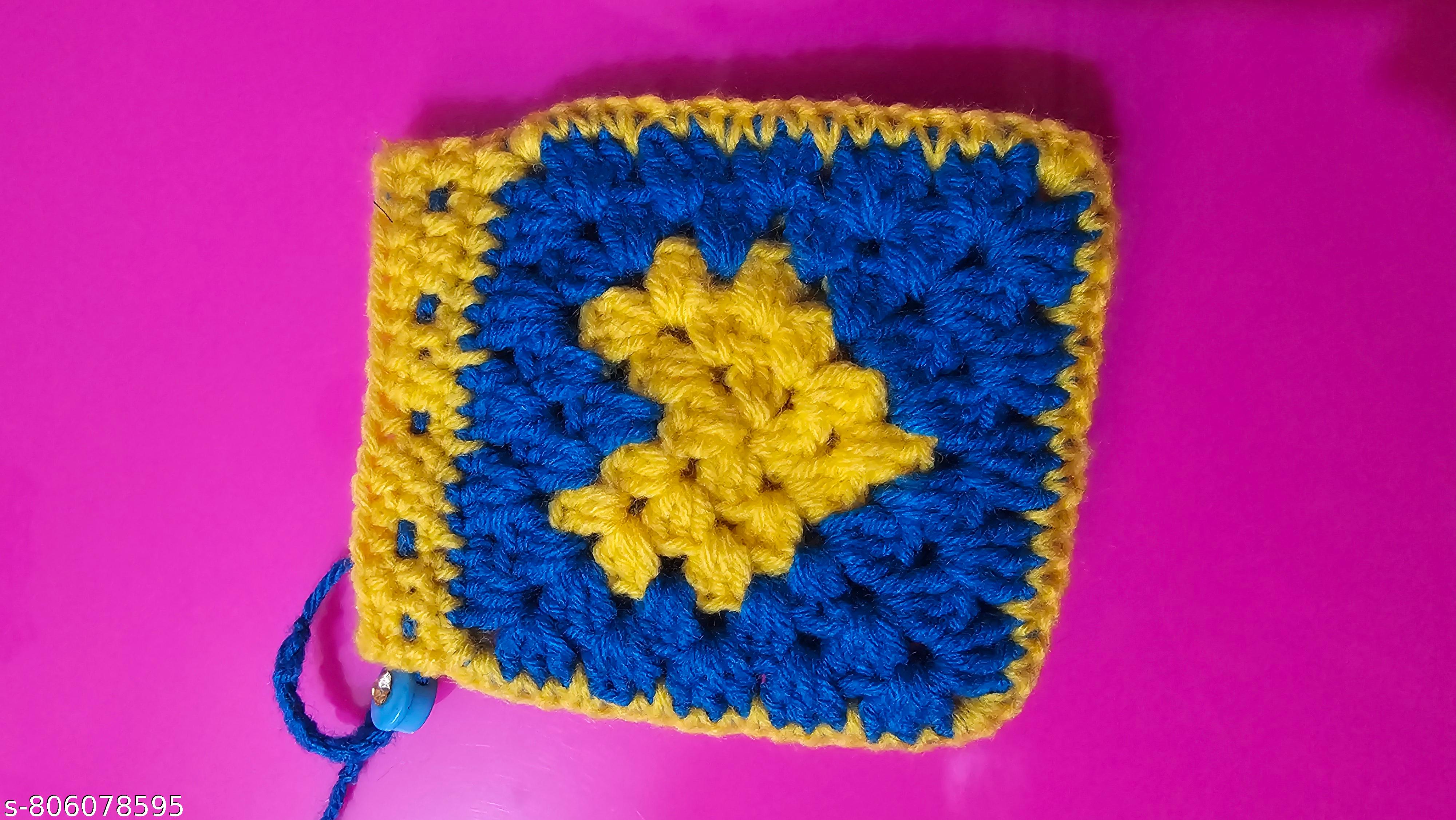 Handmade Crochet Heart Design Mini Pouch / Coin Purse for Women & Girls