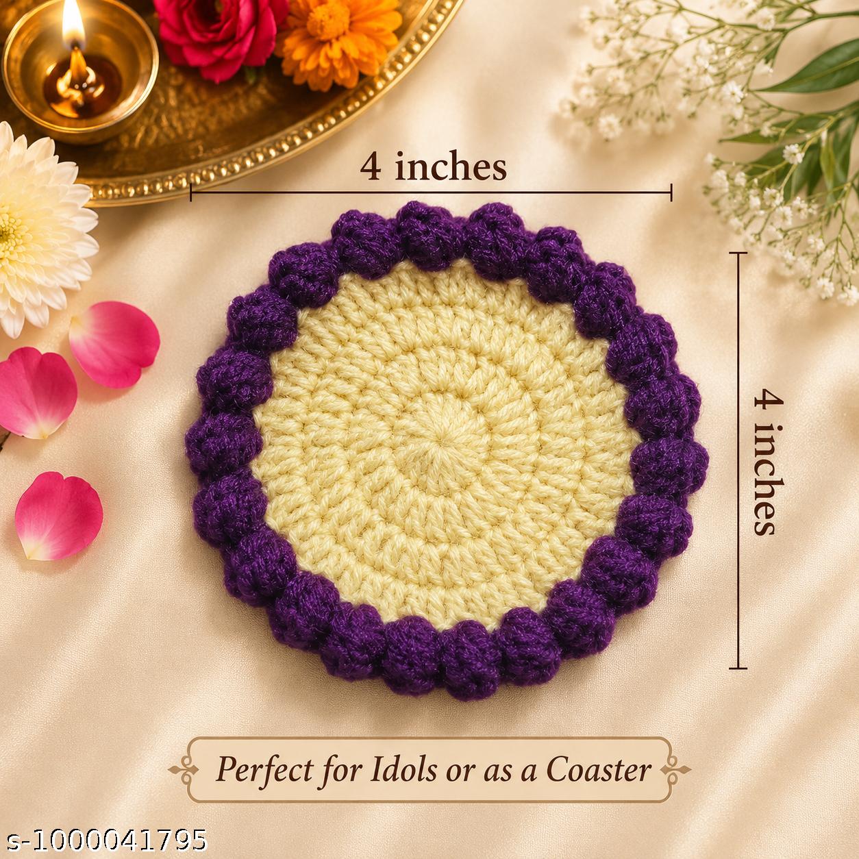 (Pack of 2)Handcrafted Crochet Idol Asan / Tea Coaster